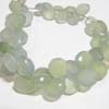 This listing is for the 46 Pieces of Apple Green Chalcedony faceted Heart briolettes in size of 8 - 12 mm approx,,Length: 8 inch,,Total Pcs: 46